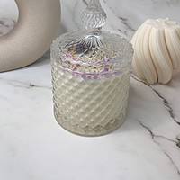 Kristallglas Edelsteinkerze - Amethyst & Bergkristall - spitzer Deckel – Bild 2