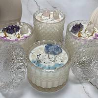 Kristallglas Edelsteinkerze - Amethyst & Bergkristall - spitzer Deckel – Bild 3